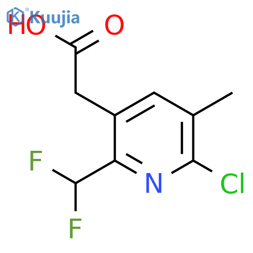 2-Chloro-6-(difluoromethyl)-3-methylpyridine-5-acetic acid structure
