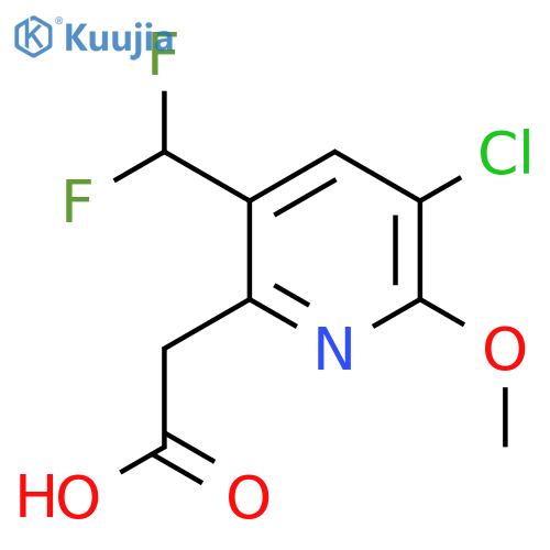 3-Chloro-5-(difluoromethyl)-2-methoxypyridine-6-acetic acid structure