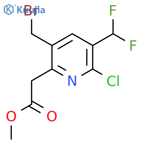 Methyl 5-(bromomethyl)-2-chloro-3-(difluoromethyl)pyridine-6-acetate structure