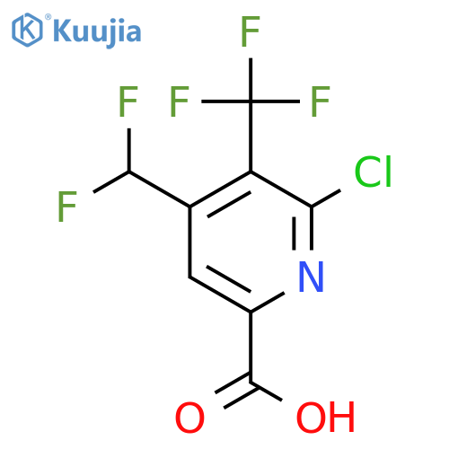 2-Chloro-4-(difluoromethyl)-3-(trifluoromethyl)pyridine-6-carboxylic acid structure