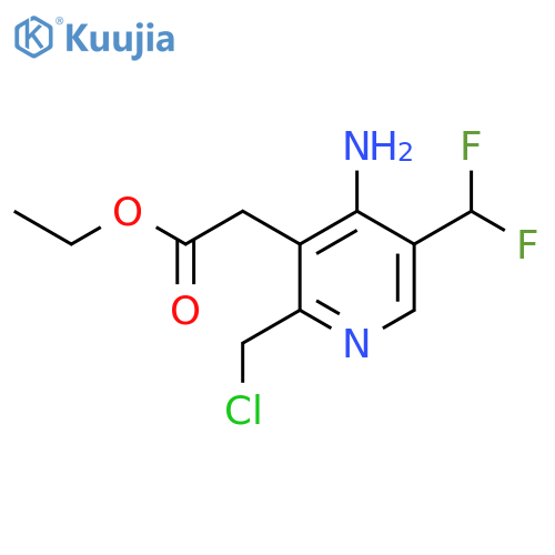 Ethyl 4-amino-2-(chloromethyl)-5-(difluoromethyl)pyridine-3-acetate structure