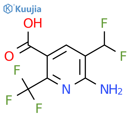 2-Amino-3-(difluoromethyl)-6-(trifluoromethyl)pyridine-5-carboxylic acid structure