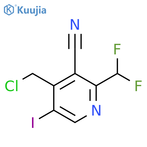 4-(Chloromethyl)-3-cyano-2-(difluoromethyl)-5-iodopyridine structure