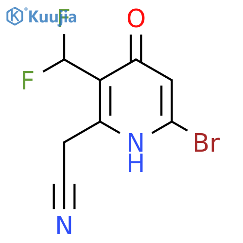 6-Bromo-3-(difluoromethyl)-4-hydroxypyridine-2-acetonitrile structure