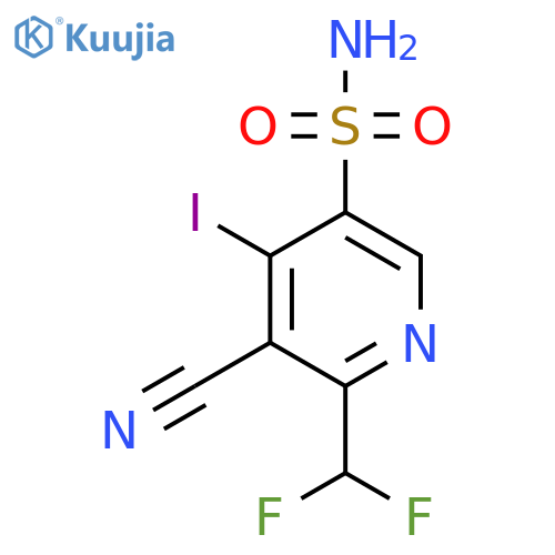 3-Cyano-2-(difluoromethyl)-4-iodopyridine-5-sulfonamide structure