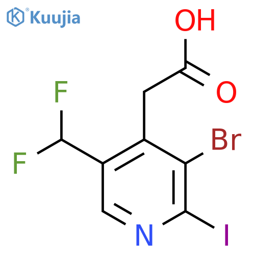 3-Bromo-5-(difluoromethyl)-2-iodopyridine-4-acetic acid structure
