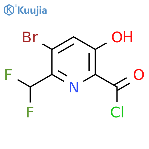 3-Bromo-2-(difluoromethyl)-5-hydroxypyridine-6-carbonyl chloride structure