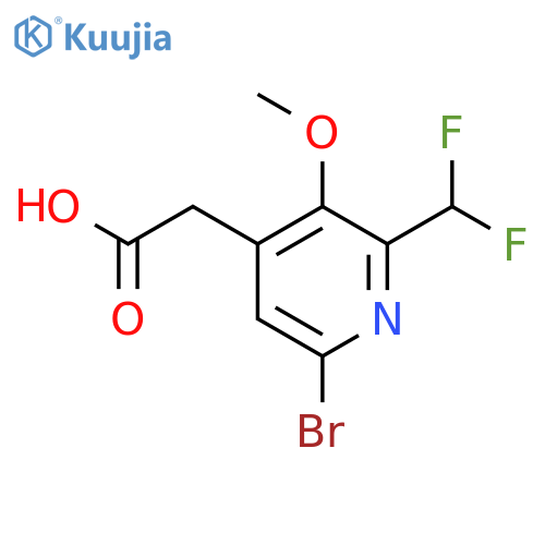 6-Bromo-2-(difluoromethyl)-3-methoxypyridine-4-acetic acid structure
