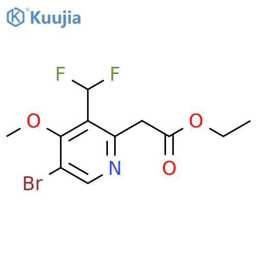 Ethyl 5-bromo-3-(difluoromethyl)-4-methoxypyridine-2-acetate structure