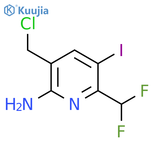 2-Amino-3-(chloromethyl)-6-(difluoromethyl)-5-iodopyridine structure