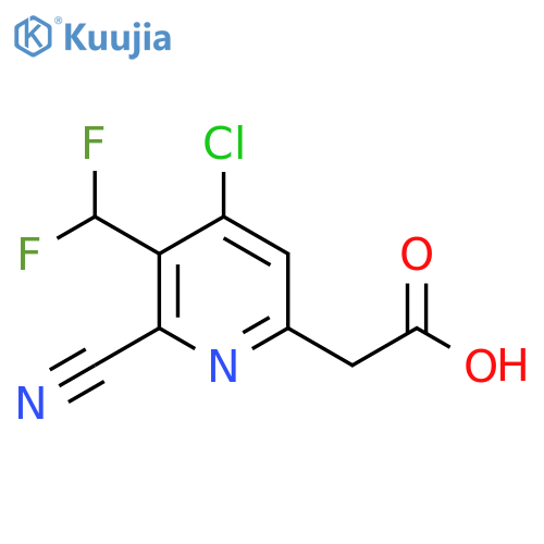 4-Chloro-2-cyano-3-(difluoromethyl)pyridine-6-acetic acid structure