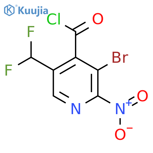 3-Bromo-5-(difluoromethyl)-2-nitropyridine-4-carbonyl chloride structure