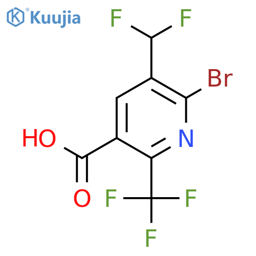 2-Bromo-3-(difluoromethyl)-6-(trifluoromethyl)pyridine-5-carboxylic acid structure
