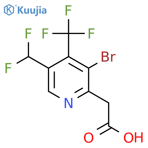 3-Bromo-5-(difluoromethyl)-4-(trifluoromethyl)pyridine-2-acetic acid structure