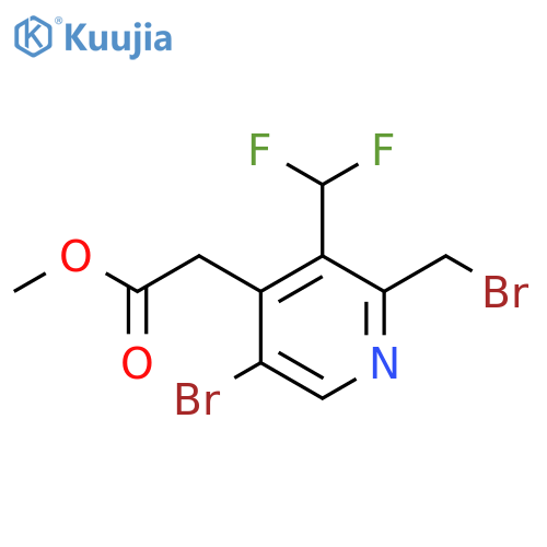 Methyl 5-bromo-2-(bromomethyl)-3-(difluoromethyl)pyridine-4-acetate structure
