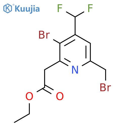 Ethyl 3-bromo-6-(bromomethyl)-4-(difluoromethyl)pyridine-2-acetate structure