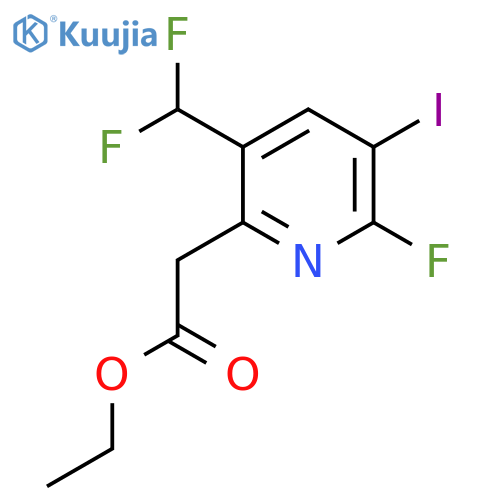 Ethyl 5-(difluoromethyl)-2-fluoro-3-iodopyridine-6-acetate structure