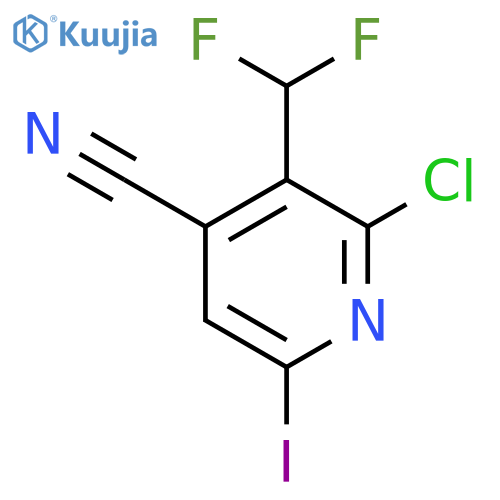 2-Chloro-4-cyano-3-(difluoromethyl)-6-iodopyridine structure