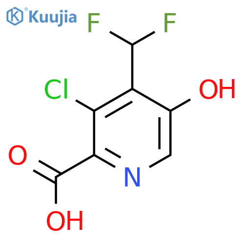 3-Chloro-4-(difluoromethyl)-5-hydroxypyridine-2-carboxylic acid structure