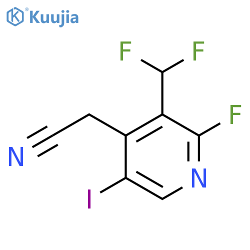 3-(Difluoromethyl)-2-fluoro-5-iodopyridine-4-acetonitrile structure