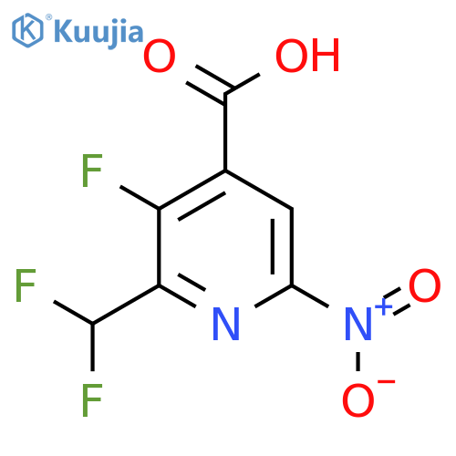 2-(Difluoromethyl)-3-fluoro-6-nitropyridine-4-carboxylic acid structure