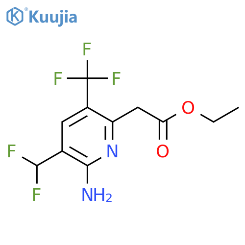 Ethyl 2-amino-3-(difluoromethyl)-5-(trifluoromethyl)pyridine-6-acetate structure