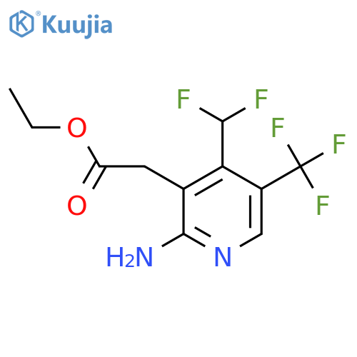 Ethyl 2-amino-4-(difluoromethyl)-5-(trifluoromethyl)pyridine-3-acetate structure