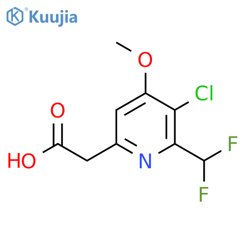 3-Chloro-2-(difluoromethyl)-4-methoxypyridine-6-acetic acid structure