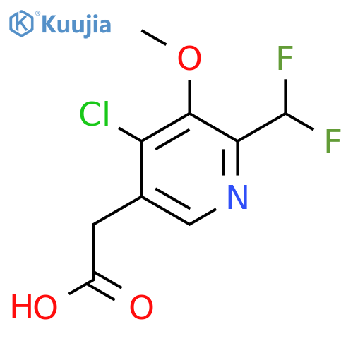4-Chloro-2-(difluoromethyl)-3-methoxypyridine-5-acetic acid structure