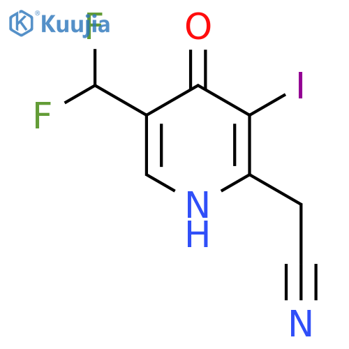 5-(Difluoromethyl)-4-hydroxy-3-iodopyridine-2-acetonitrile structure