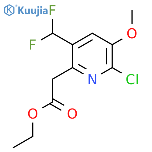 Ethyl 2-chloro-5-(difluoromethyl)-3-methoxypyridine-6-acetate structure