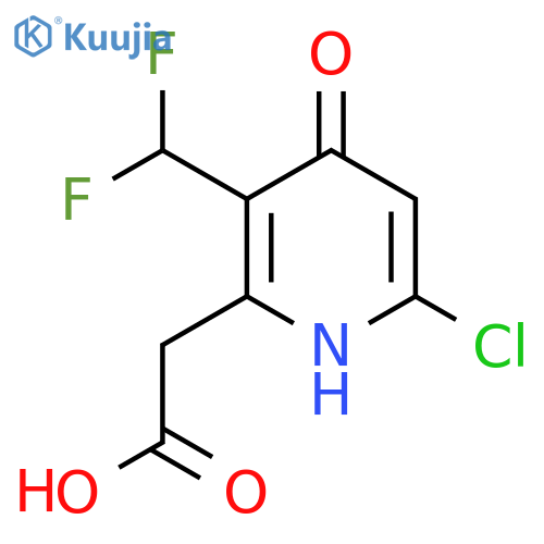 6-Chloro-3-(difluoromethyl)-4-hydroxypyridine-2-acetic acid structure