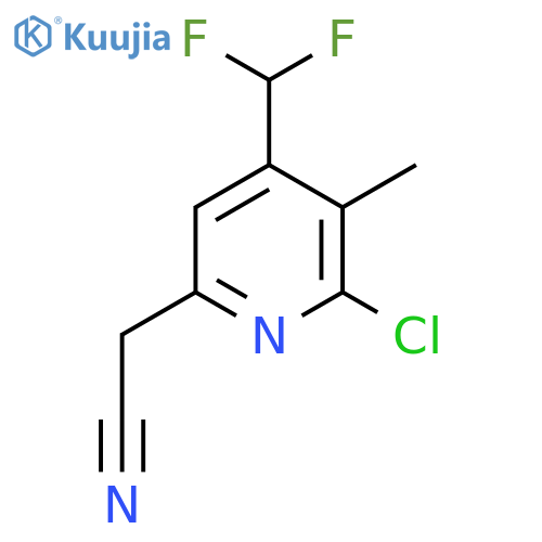 2-Chloro-4-(difluoromethyl)-3-methylpyridine-6-acetonitrile structure