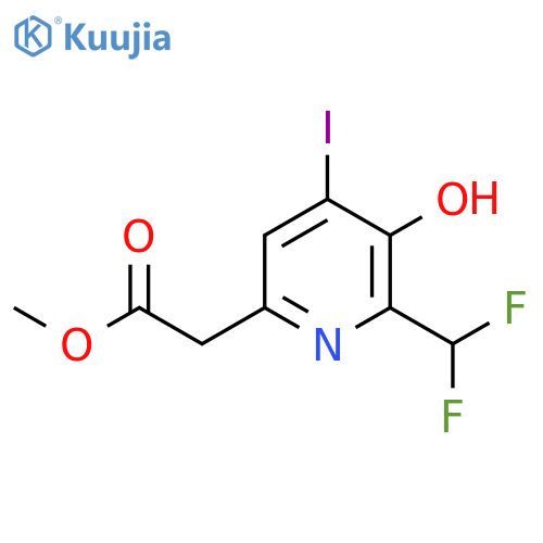 Methyl 2-(difluoromethyl)-3-hydroxy-4-iodopyridine-6-acetate structure