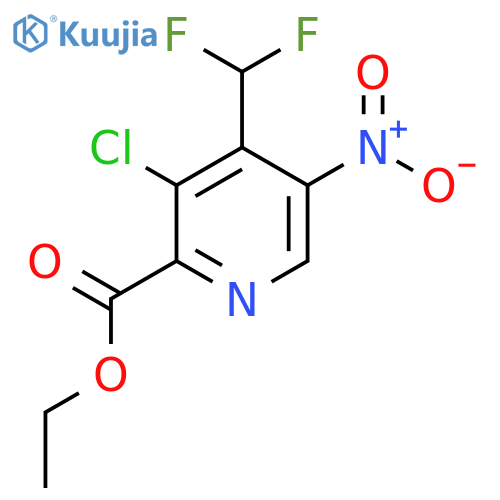 Ethyl 3-chloro-4-(difluoromethyl)-5-nitropyridine-2-carboxylate structure