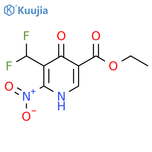 Ethyl 3-(difluoromethyl)-4-hydroxy-2-nitropyridine-5-carboxylate structure