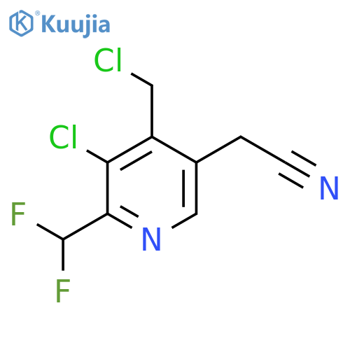 3-Chloro-4-(chloromethyl)-2-(difluoromethyl)pyridine-5-acetonitrile structure