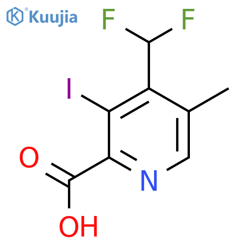 4-(Difluoromethyl)-3-iodo-5-methylpyridine-2-carboxylic acid structure