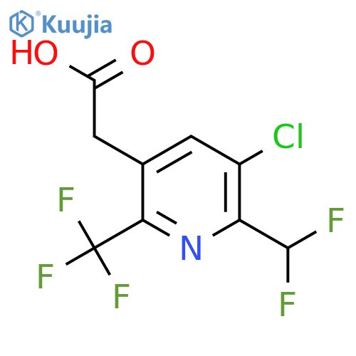 3-Chloro-2-(difluoromethyl)-6-(trifluoromethyl)pyridine-5-acetic acid structure