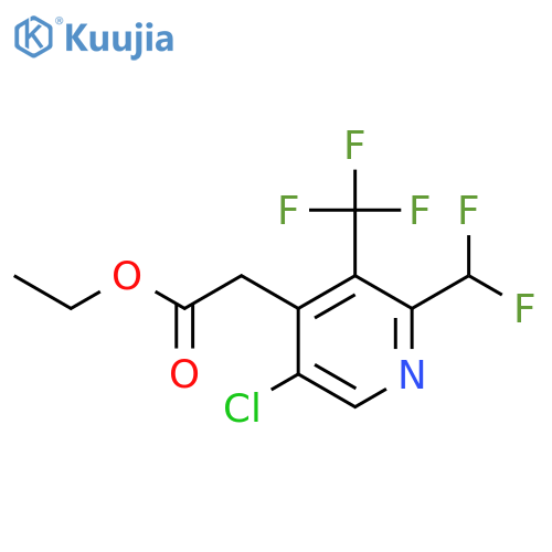 Ethyl 5-chloro-2-(difluoromethyl)-3-(trifluoromethyl)pyridine-4-acetate structure
