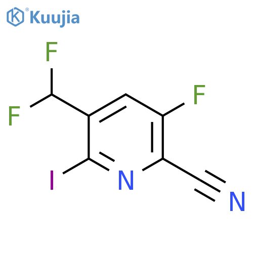 2-Cyano-5-(difluoromethyl)-3-fluoro-6-iodopyridine structure