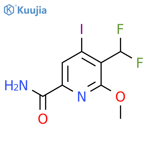3-(Difluoromethyl)-4-iodo-2-methoxypyridine-6-carboxamide structure
