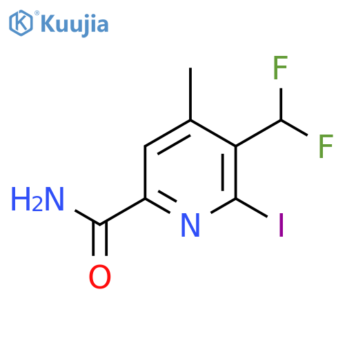 3-(Difluoromethyl)-2-iodo-4-methylpyridine-6-carboxamide structure