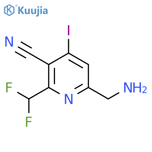 6-(Aminomethyl)-3-cyano-2-(difluoromethyl)-4-iodopyridine structure