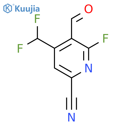 6-Cyano-4-(difluoromethyl)-2-fluoropyridine-3-carboxaldehyde structure