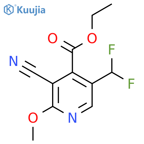Ethyl 3-cyano-5-(difluoromethyl)-2-methoxypyridine-4-carboxylate structure