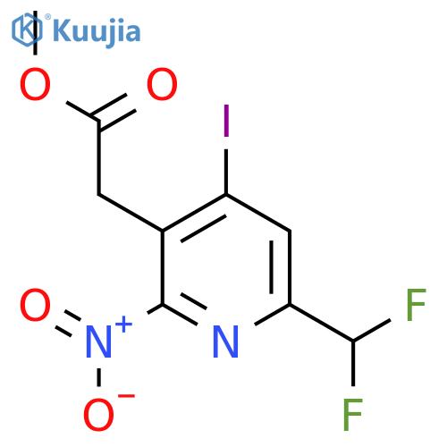 Methyl 6-(difluoromethyl)-4-iodo-2-nitropyridine-3-acetate structure