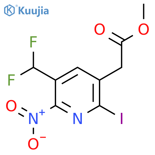 Methyl 3-(difluoromethyl)-6-iodo-2-nitropyridine-5-acetate structure