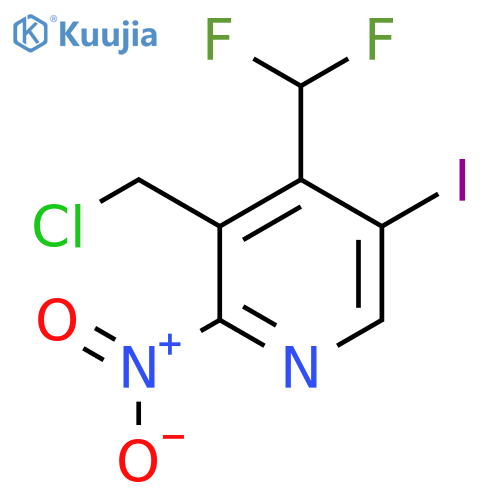 3-(Chloromethyl)-4-(difluoromethyl)-5-iodo-2-nitropyridine structure