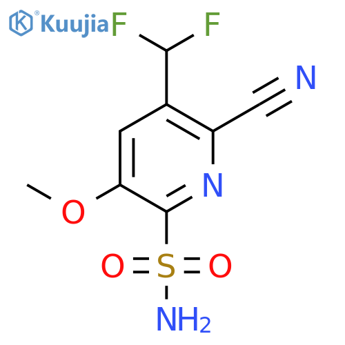 2-Cyano-3-(difluoromethyl)-5-methoxypyridine-6-sulfonamide structure